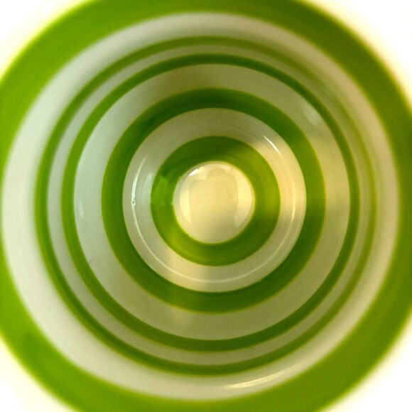 Katie Mandy Mug Letter Monogram Initial D ~ Green Stripe Inside Coffee Cup Mug - Picture 4 of 8